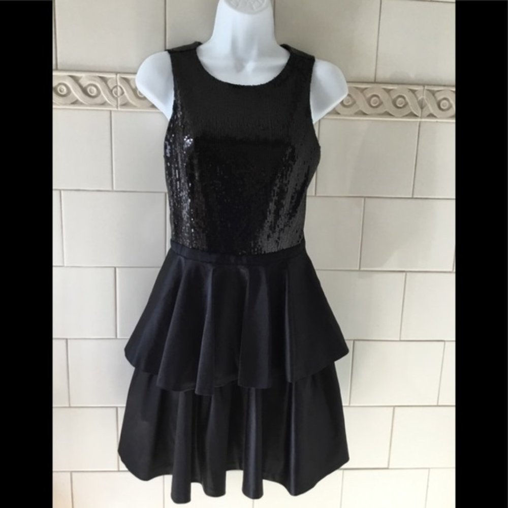 AX Armani Exchange Black Sequin Tiered Dress sz. 2